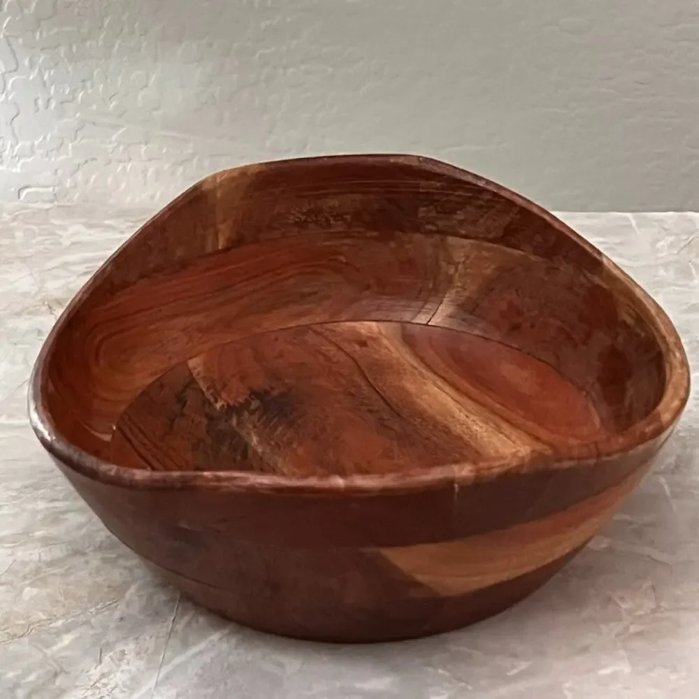 Oval Shaped Natural Wooden Salad Bowl 11.5